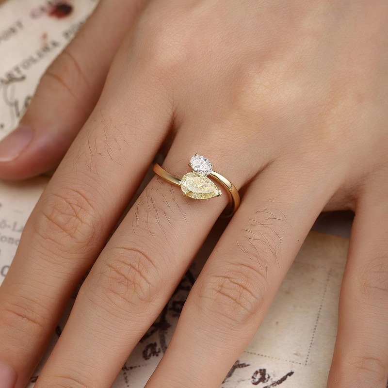 Custom Pear Cut Yellow L