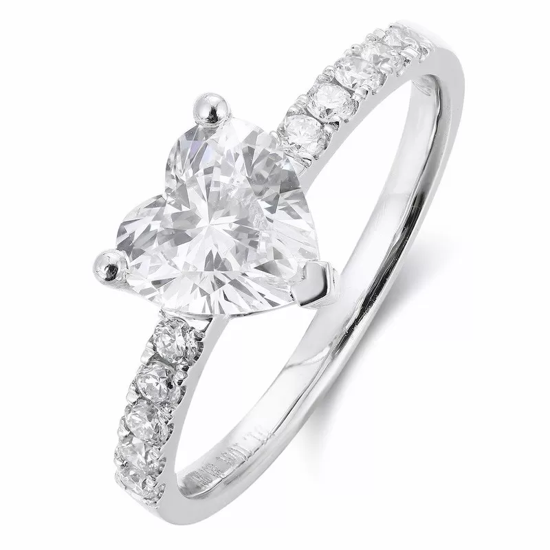 1ct Heart Cut White Lab 